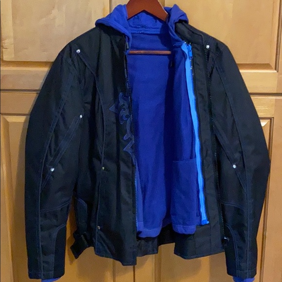 Black and Blue Motorcycle Jacket - Picture 4 of 5